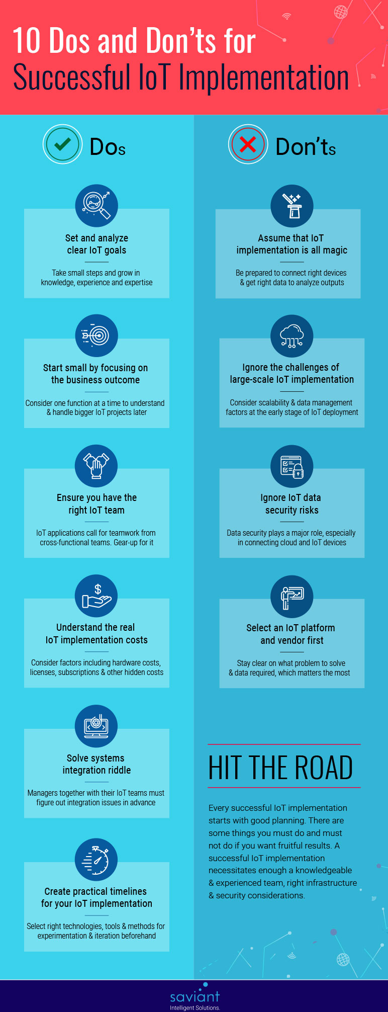 dos donts for successful iot implementation infographic