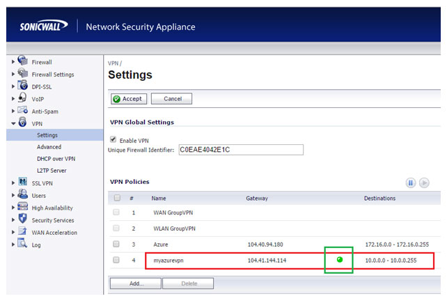 azure policy based vpn