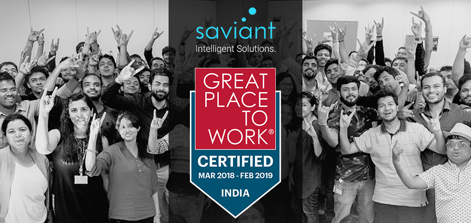 Saviant is great workplace certified for 2018-2019